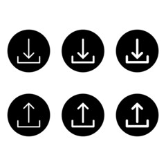 Set of download and upload icons