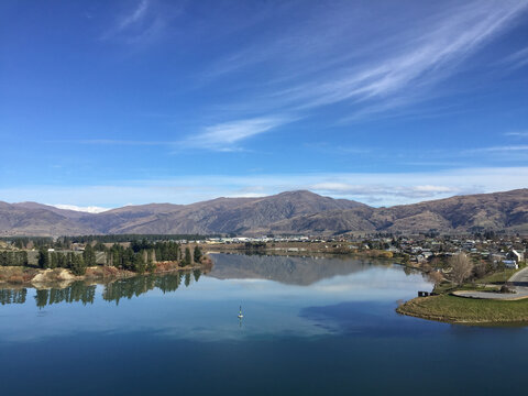 Stunning view of Lake Dunstan near the town of Cromwell, Otago region of New Zealand. - use for background in nature and relaxing concepts. © Eve