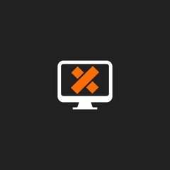 PC repair logo template design. computer icon symbol.