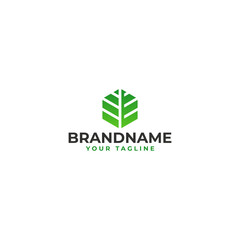 Green leaf logo template illustration, leaves icon symbol.