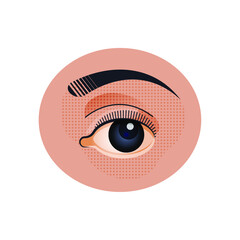 Vintage Retro Sticker. Modern Flat Vector Concept Illustrations. Eye Icon. Social Media Ads.
