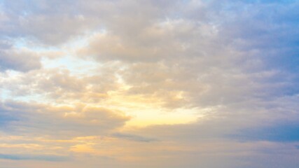Naklejka na ściany i meble Beautiful sunrise (sunset) in curly clouds