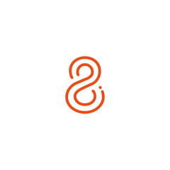Minimalism line logo initial letter 8	