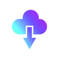 Cloud vector icon. Download symbol. Modern gradient icon vector illustration isolated on white background.