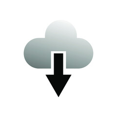 Cloud vector icon. Download symbol. Vector illustration isolated on white background.