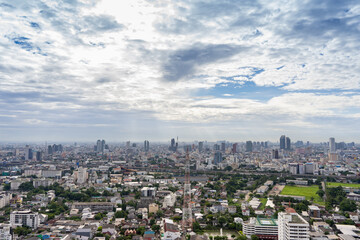 High angle shot of the morning sky in Bangkok, Thailand