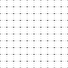 Square seamless background pattern from geometric shapes are different sizes and opacity. The pattern is evenly filled with small black hotdog symbols. Vector illustration on white background