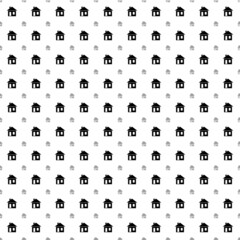 Square seamless background pattern from black house symbols are different sizes and opacity. The pattern is evenly filled. Vector illustration on white background