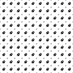 Square seamless background pattern from black real estate location symbols are different sizes and opacity. The pattern is evenly filled. Vector illustration on white background