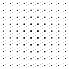 Square seamless background pattern from black adhesive plaster symbols are different sizes and opacity. The pattern is evenly filled. Vector illustration on white background