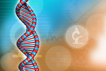 3d illustration DNA chomosome spiral shape health care concept
