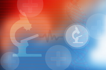 2d illustration medical health care symbols futuristic background
