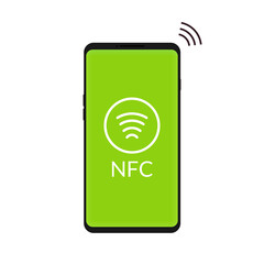 Contactless NFC wireless pay sign logo. Credit card nfc payment vector concept