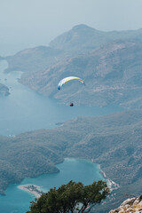 paraglider over the sea