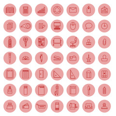 ビジネス用、事務用のカラーアイコンセット（赤）