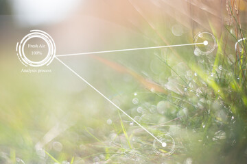 Future innovation for smart ecology system. Automatic measurement, analysis of air purity and freshness. Environmental technology concept for preventing pollution. Fresh beautiful nature background.