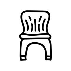 plastic chair line vector doodle simple icon