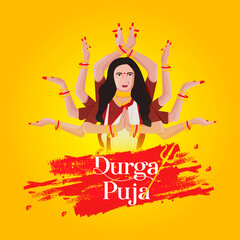 Durga Puja Creative Navratri Vector Template