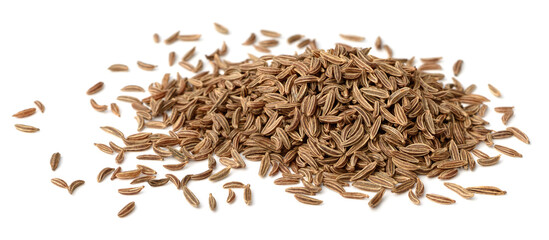 dried caraway seeds isolated on white - obrazy, fototapety, plakaty