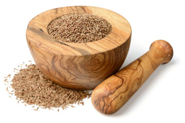 dried caraway seeds isolated on white