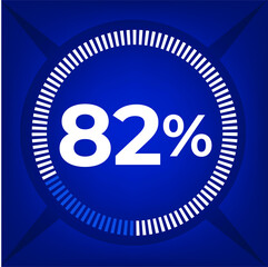 82 percent count on dark blue background