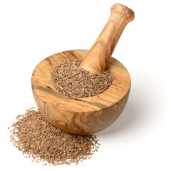 dried caraway seeds isolated on white