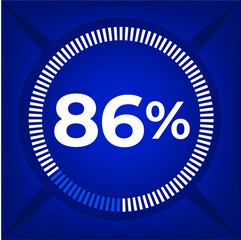 86 percent count on dark blue background