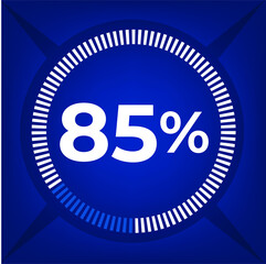 85 percent count on dark blue background