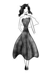 Croquis de mode petite robe noire