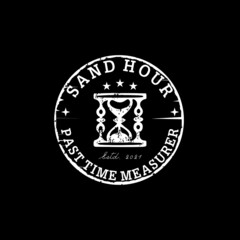 vintage hourglass illustration, hand carved style, time concept