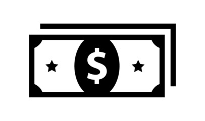 Money icon in flat style isolated on white background. dollar sign isolated.