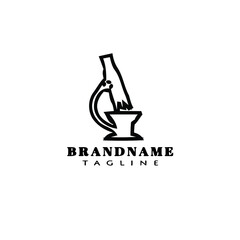 microscope logo icon design template vector illustration