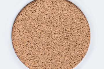 The texture of the foundation cushion cream in 4 shades skin. powder cream with sponge.