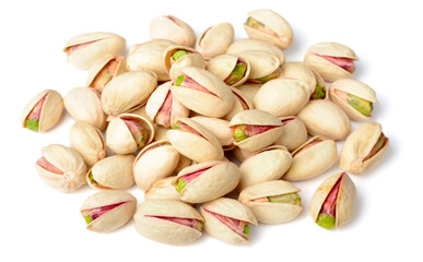 pistachios with shell isolated on white background