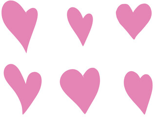 Vector set of pink hearts