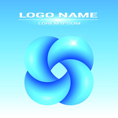 Abstract isolated blue logo symbol on background. Vector abstract logotype.