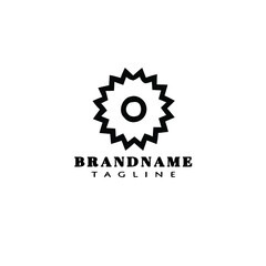 bicycle sprocket cartoon logo icon design template black isolated vector