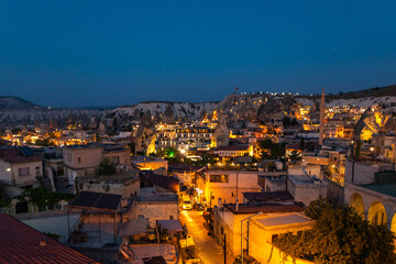 Cappadocia, Turkey - September 1, 2021 –impressive Fairy chimney formations rising up around...