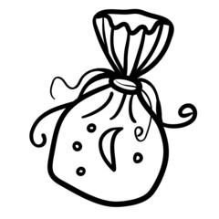 Money or Gift Bag on the Occasion of a Festive Event Vector Illustration