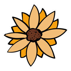 Sunflower Harvest Time Symbol Vector Illustration