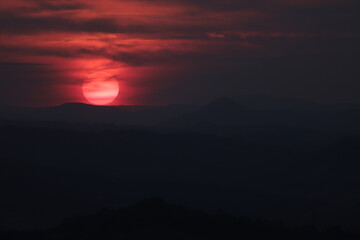 sunset in the mountains