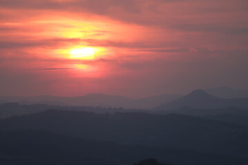 sunset in the mountains