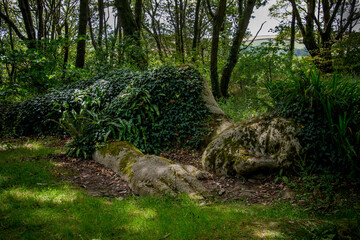 Sleeping woman out of stone