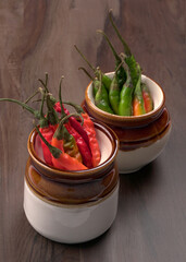 Fresh Red and Green hot chilli peppers.