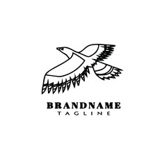 bird logo cartoon icon design template black hand drawn vector illustration