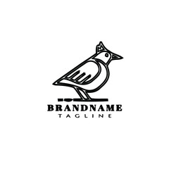 bird logo cartoon icon design template black isolated vector graphic