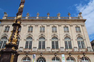 baroque building (national opera) at the stanislas square in nancy in lorraine (france) 