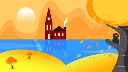 Naklejka premium landscape autumn