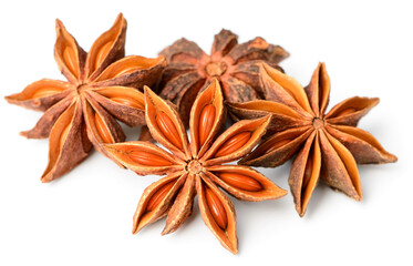 star anise isolated on the white background