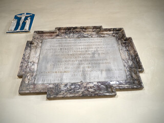 Saint Monica mother of Augustine inscription inside Church in Ancient Ostia